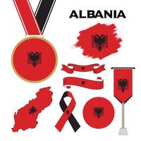 Elemente-Sammlung mit der Flagge von Albanien-Design-Template-Design vektor