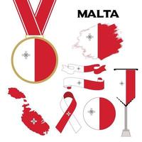 element samling med de flagga av malta design mall vektor