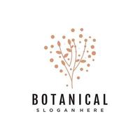 botanisk logotyp med abstrac design mall vektor