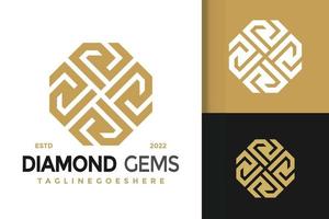 Luxus-Diamant-Schmuck-Logo-Design, Markenidentitäts-Logos-Vektor, modernes Logo, Logo-Designs-Vektor-Illustrationsvorlage vektor