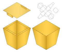 Box Verpackung gestanzte Vorlage Design. 3D-Modell vektor