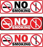 kein dampfen, kein rauchzeichen. Rauchen verboten, einschließlich Schild für elektronische Zigaretten. flacher Stil. vektor