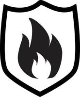 Brandschutzschild-Symbol auf weißem Hintergrund. Brandschutzschild. Feuerlöschsystem. flacher Stil. vektor