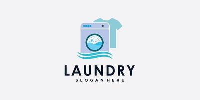 Wäsche Waschmaschine Logo Design Illustration für Unternehmen mit kreativem Konzept vektor