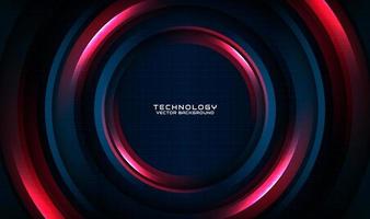 3D blau rot Techno abstrakte Hintergrundüberlappungsschicht auf dunklem Raum mit Bewegungsunschärfe-Tech-Stil-Dekoration. Grafikdesign-Element Circle Spin-Konzept für Banner, Flyer, Karten, Broschüren oder Zielseiten vektor