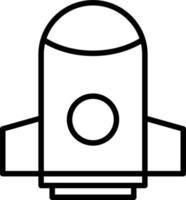 Symbol für Raketenlinie vektor