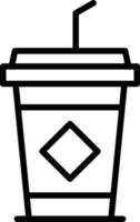 iced kaffe linje ikon vektor