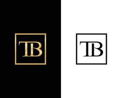 vektorgrafik von buchstabe t und b logo design und luxusstil mit visitenkarte vektor