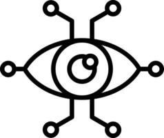 Cyber-Eye-Line-Symbol vektor