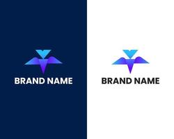 buchstabe y und v markieren moderne logo-design-vorlage vektor