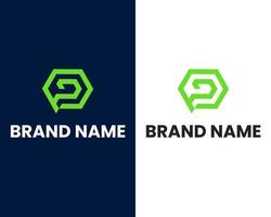 brev p mark modern logotyp design mall vektor