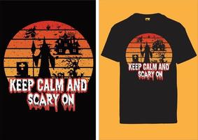 Halloween-Vintage-Typografie-T-Shirt-Design vektor