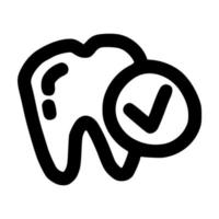 Weißer, sauberer Zahn mit Checklisten-Symbol Lineart-Vektor-Illustration-Icon-Design mit handgezeichnetem Doodle-Stil vektor