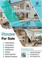Immobilien-Flyer für Haus zum Verkauf Immobilien-Broschüren-Vorlagenvektor vektor
