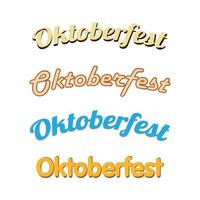 Vektorset mit 4 Stück Aufschriften deutsches bayerisches Bierfest oktoberfest vektor