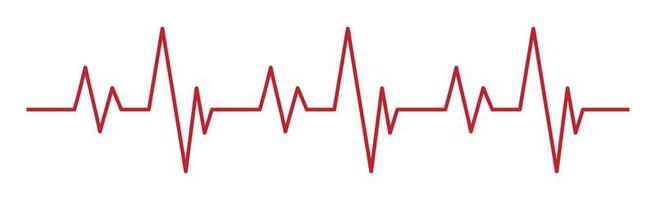 hjärtpuls - böjd röd linje på vit bakgrund, medicinska tester - vektor