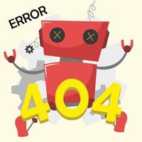 Fehlerseite 404 mit defektem Roboter vektor