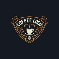 årgång logotyp. lyx logotyp. coffe affär retro logotyp. årgång logotyp mall för coffe affär vektor