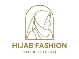 skönhet hijab scarf logotyp silhuett vektor