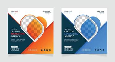digital marknadsföring byrå social media och Instagram posta design mall vektor