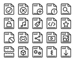 satz von dateisymbolen, satz von dateisammlung in schwarzer farbe für website-design, designelemente für projekte. vektorillustration, dateisymbol, dateisymbol, satz von dateisymbolsammlungen, dokumentsymbol vektor