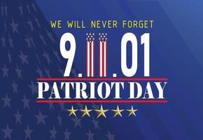 patriot dag, september 11 ge sig på minnesmärke vektor