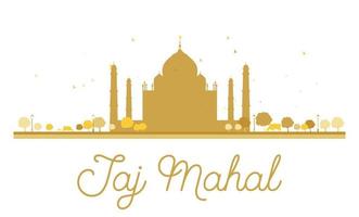 Taj Mahal goldene Silhouette. vektor