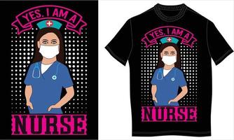 Krankenschwester-T-Shirt-Design vektor