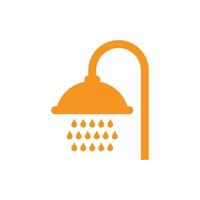eps10 orange vektor dusch ikon isolerat på vit bakgrund. dusch symbol i en enkel platt trendig modern stil för din hemsida design, logotyp, piktogram, och mobil Ansökan