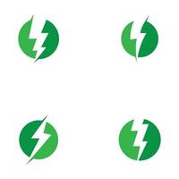 grünes elektrisches Vektorblitzsymbol Logo und Symbole vektor
