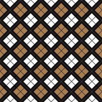 schwarz weiß braun raute quadrat argyle diagonale strichlinie abstrakt form element karierte karierte musterillustration verpackungspapier, picknickmatte, tischdecke, stoffhintergrund vektor