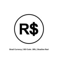 Brasilien valuta, brl, brasiliansk verklig ikon symbol. vektor illustration