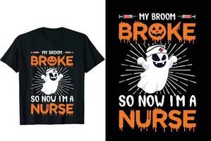 Krankenschwester-Halloween-T-Shirt-Design vektor