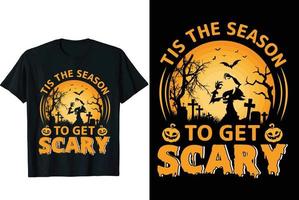 beängstigendes Halloween-T-Shirt vektor