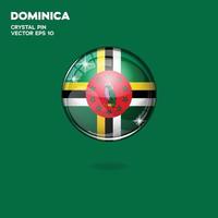 dominica flagga 3d knappar vektor