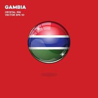 Gambia-Flagge 3D-Schaltflächen vektor