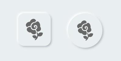 blomma fast ikon i neomorf design stil. reste sig tecken vektor illustration.