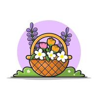 blumeneimer cartoon vektor symbol illustration. Natur Outdoor-Icon-Konzept isoliert Premium-Vektor. flacher Cartoon-Stil