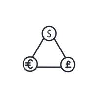 Symbole für Währungsumtausch symbolen Vektorelemente für das Infografik-Web vektor