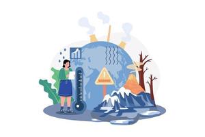 Illustrationskonzept des Klimawandels auf weißem Hintergrund vektor