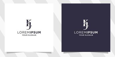 brev kj jk logotyp design mall vektor