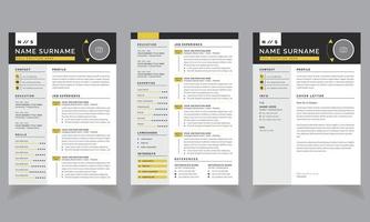 kreativ modern återuppta layout professionell 2 sida design uppsättning vektor