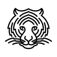 linjekonst tiger huvud logotyp illustration vektor