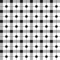 niedlicher polkadot kreis runder punkt geometrie element schwarz weiß streifen gestreifte linie kariertes kariertes tartan büffel scott kariertes muster cartoon vektor nahtloses muster matten hintergrund