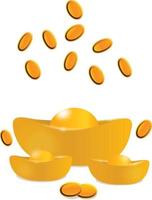 gyllene gul orange mynt rikedom karaktär tecknad serie ikon symbol dekoration prydnad cny kinesisk ny år tiger 2022 zodiaken asiatisk horoskop Lycklig Semester Kina taiwan hongkong japansk thailand kultur vektor