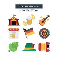 oktoberfest voller getränkemusik und lustiges symbolset vektor