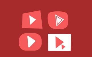 Youtube logotyp design uppsättning vektor