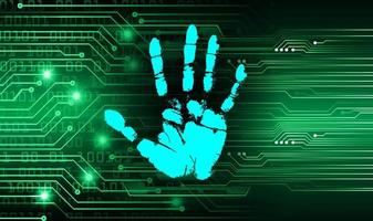 Hintergrund der Cybersicherheit des Fingerabdrucknetzwerks. Hand vektor