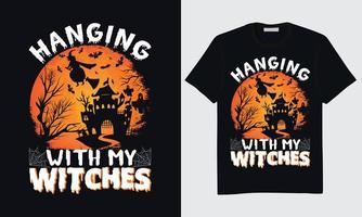 Halloween-T-Shirt-Design, fröhliches Halloween-T-Shirt-Design, trendiges Halloween-T-Shirt-Design, bestes Halloween-T-Shirt-Design, Halloween-T-Shirt-Vektorkunst vektor