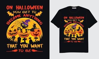 Halloween-T-Shirt-Design, fröhliches Halloween-T-Shirt-Design, trendiges Halloween-T-Shirt-Design, bestes Halloween-T-Shirt-Design, Halloween-T-Shirt-Vektorkunst vektor